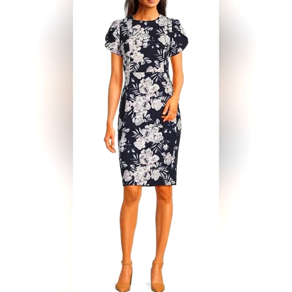 Calvin Klein Dresses & Skirts - Calvin Klein Floral Crepe Sheath Dress Size 8 NWOT